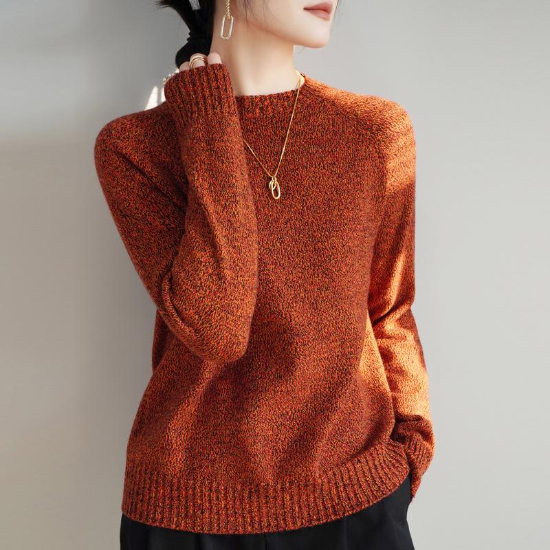 

Новый трикотажный свитер с круглым вырезом для весны и осени для женщин сочетается со свободным свитером в качестве непринужденного базового слоя. XXL