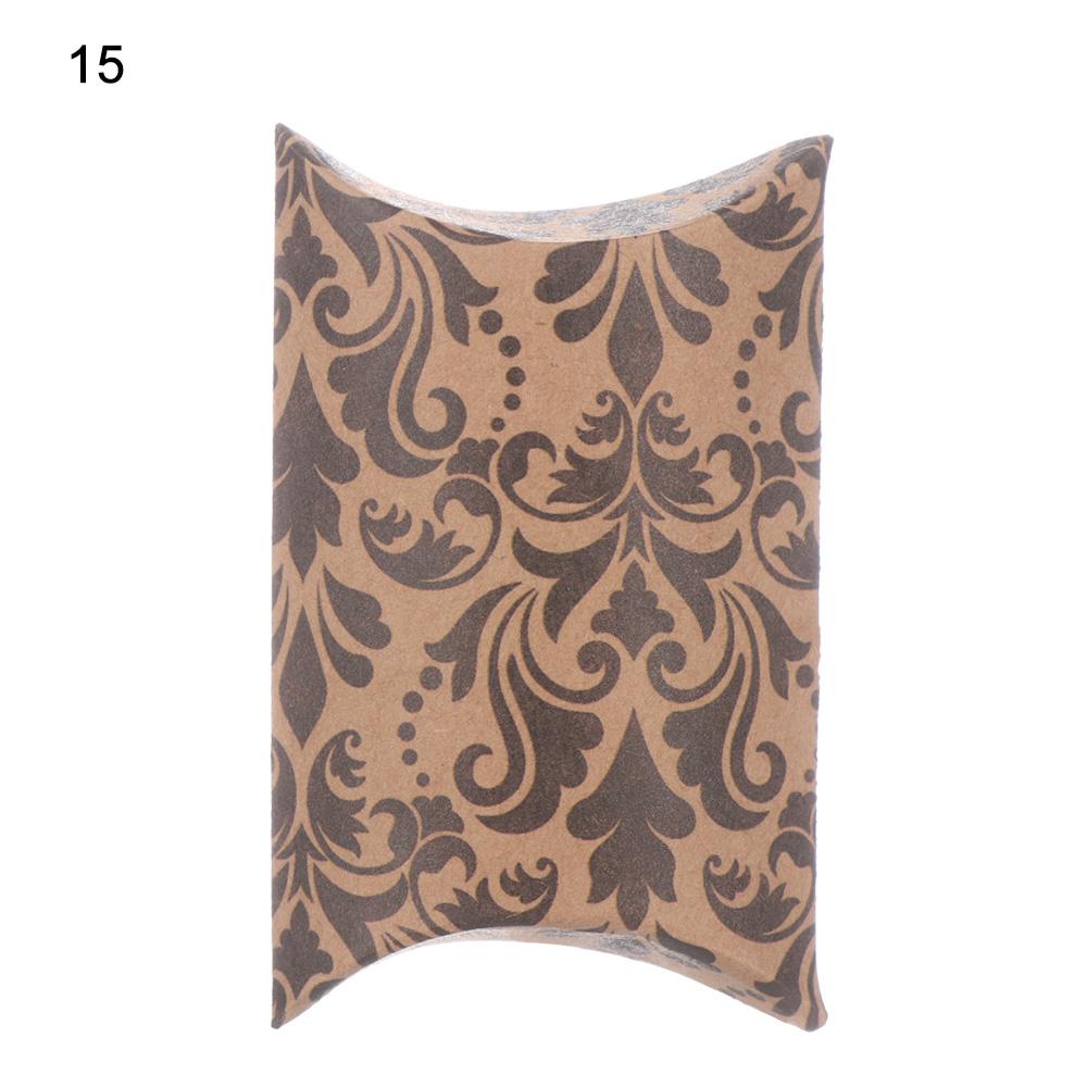 10PCS Mini Kraft Paper Candy Box Present Pouch Gifts Packaging Bag Pillow Shape Boxes Birthday Wedding Decoration Party Supplies