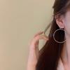 Korean Ins Style Rear-hanging Large Plain Ring Earrings for Women's Exaggerated Temperament Earrings, Cold Wind Earrings