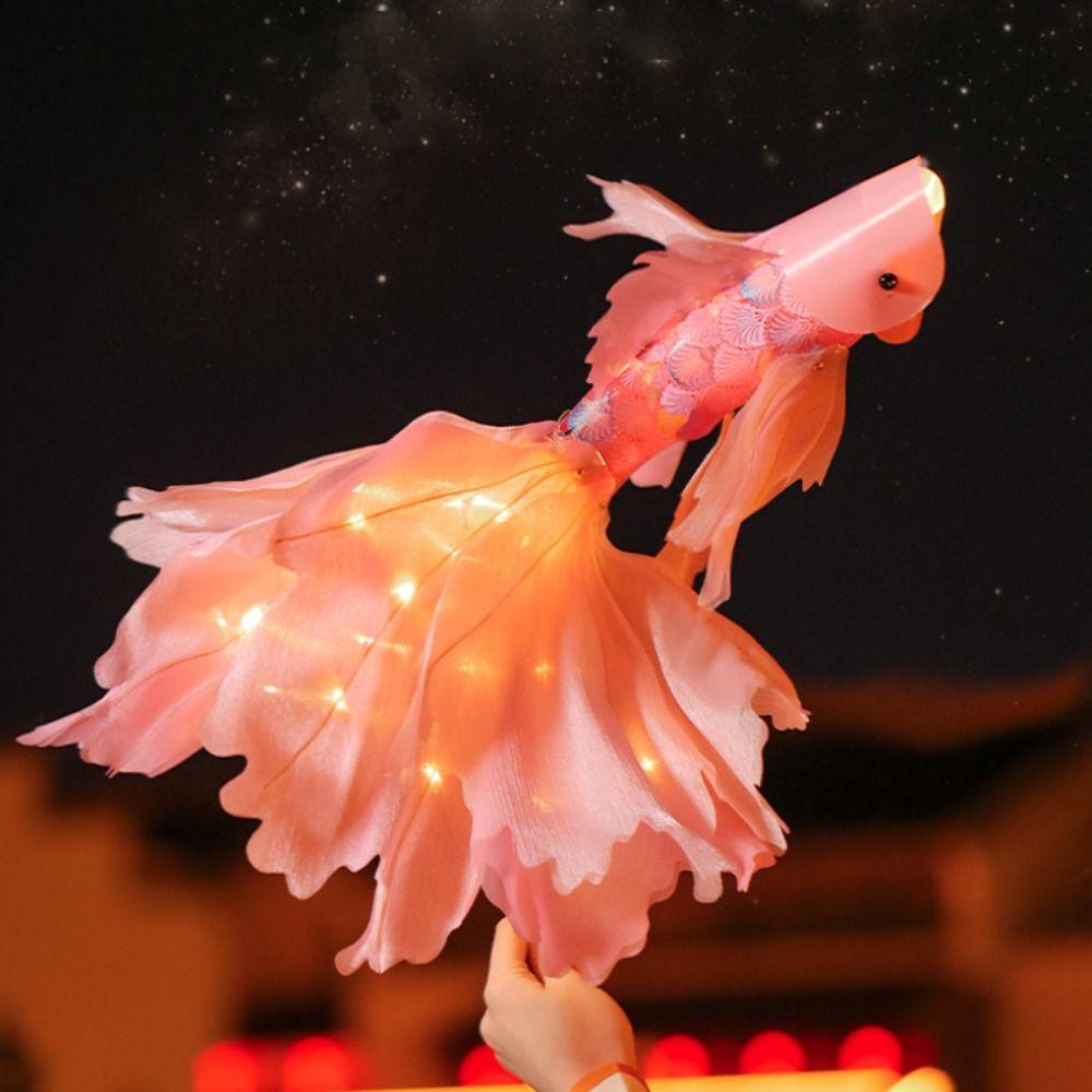 DIY Mid-Autumn Festival Koi Lantern Chinese Traditional Glowing Handheld Glowing Lantern Flexible Fish Body