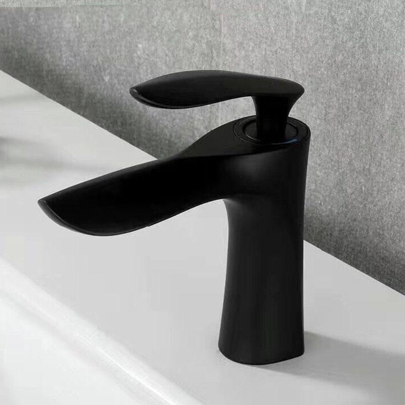 Black/Gold Bathroom Faucet Basin Faucet Brass Mixer Tap Wash Basin Faucet Single Handle Hot and Cold Faucet Deck Mounted
