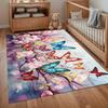 1PC Area Rug Carpet Soft Non Slip Blue Butterfly Daisy Floral Floor Mat for Bedroom Living Room Kids Room Home Decor