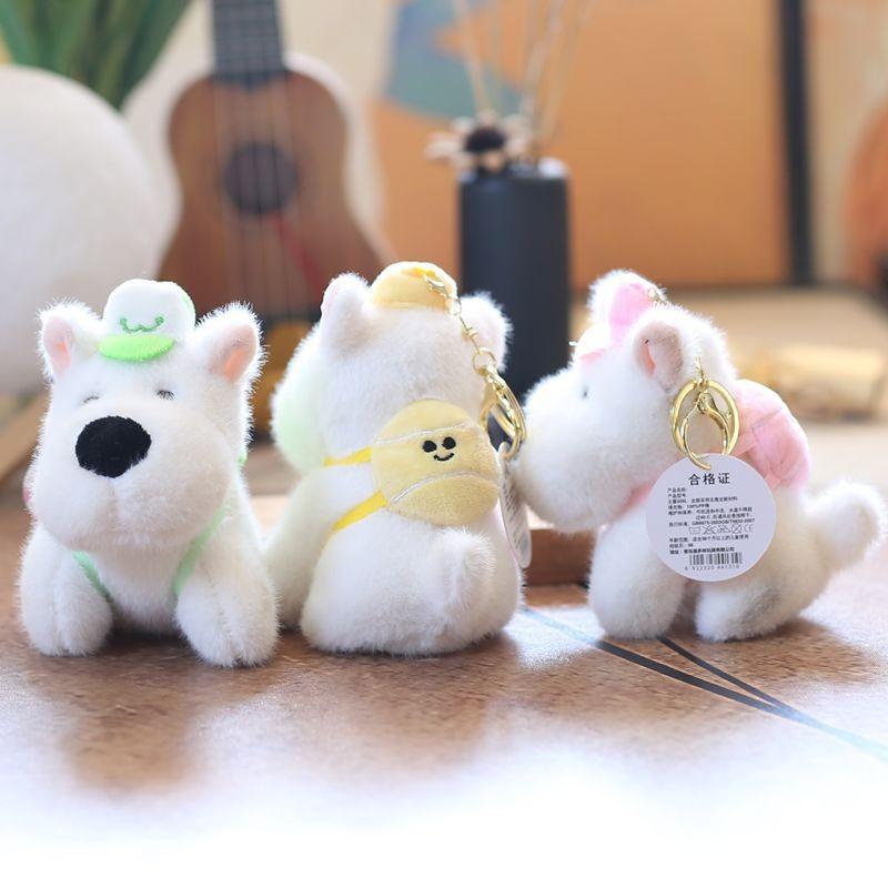 Dog Highland West Keychain Plush Toy Portable Bag Pendant Gift Children For