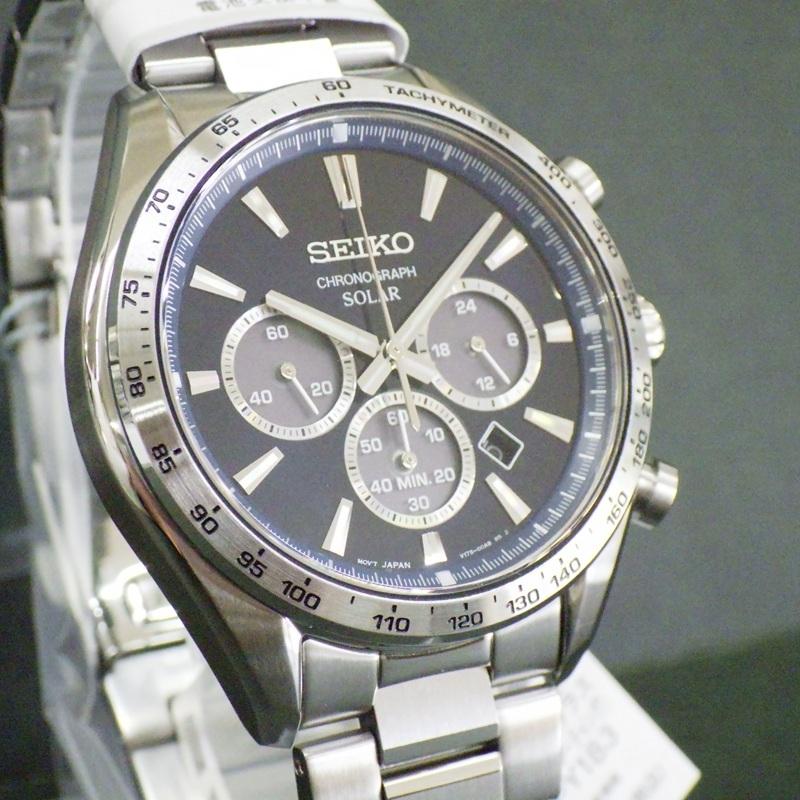SEIKO SBPY183 Solar Chronograph Navy Dial 10 ATM Water-Resistant Watch Men's