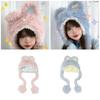 Lovely Rabbits Ear Hat for Teens Furry Plush Trapper Hat for Women Outdoor Headwear Camping Walking Coldproof Earflap Caps  Pink