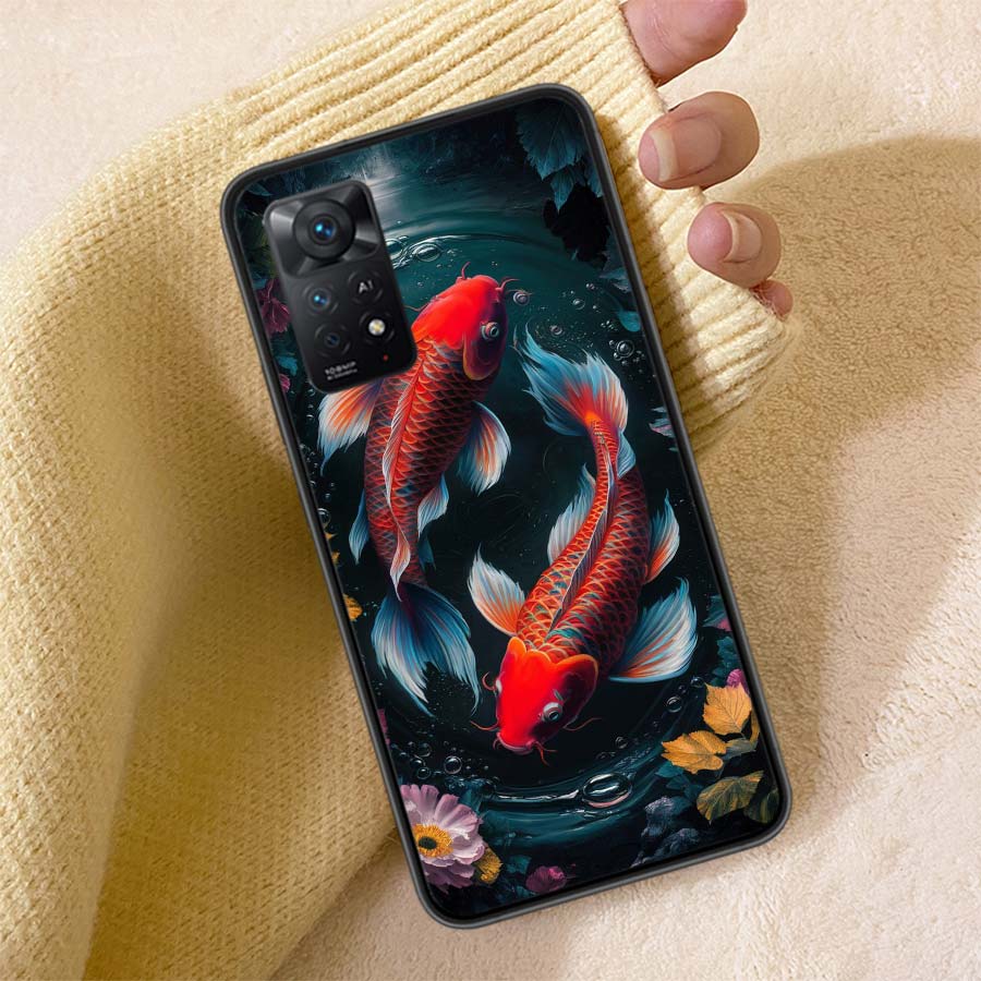 

Majestic Koi Fish Phone Case For Redmi Note 13 14 15 Pro Plus 12 13C 12C 15C 9 10 10C 9T 9C 9A TPU Soft Cover Clear Cell Cases S Redmi Note 15 5G