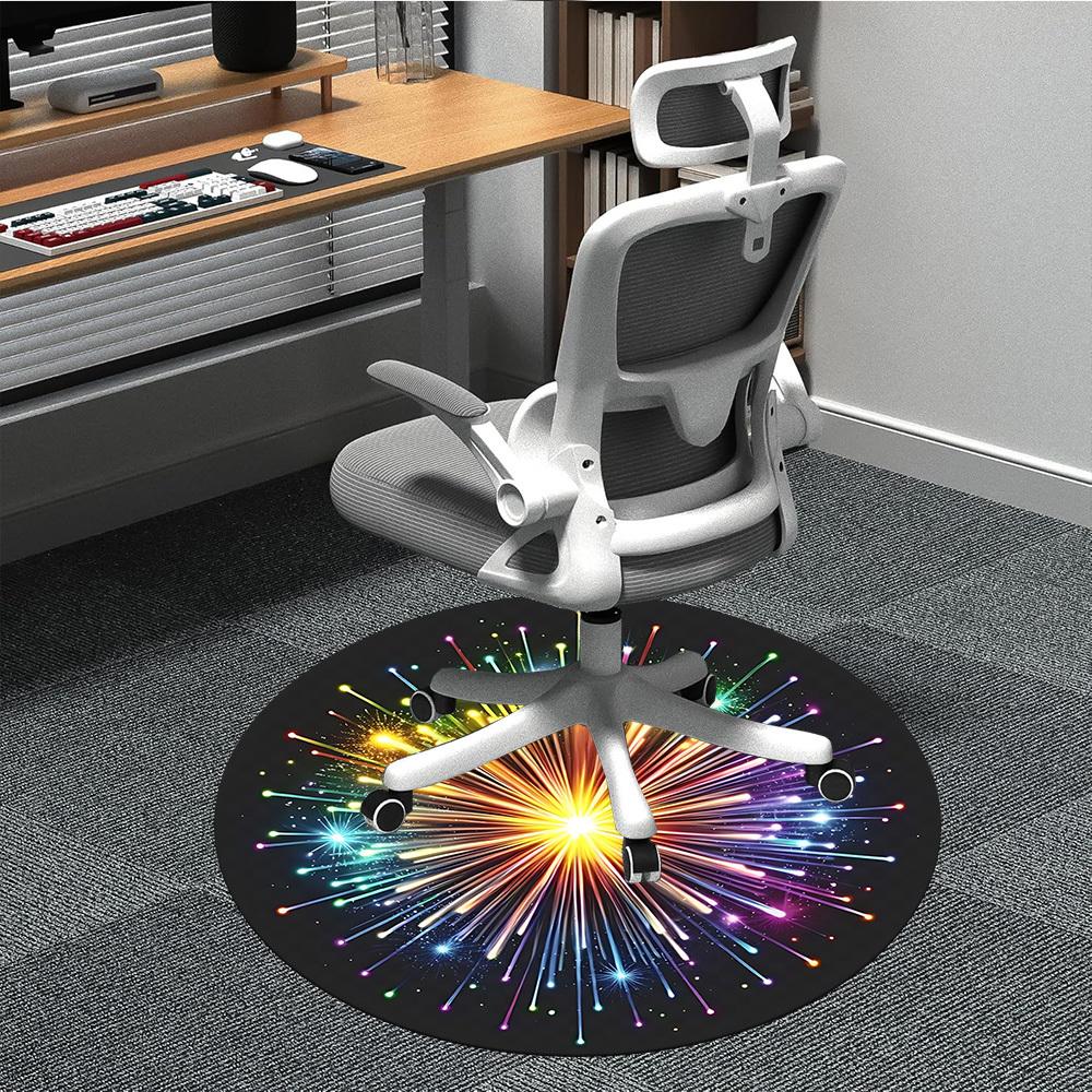 

1pc Fireworks, Celebration Carpet for Office Non-Slip, Round Carpet, Soft & Comfortable, Carpet for Office, Round Floor Mat yy251225154 80cm by 80cm