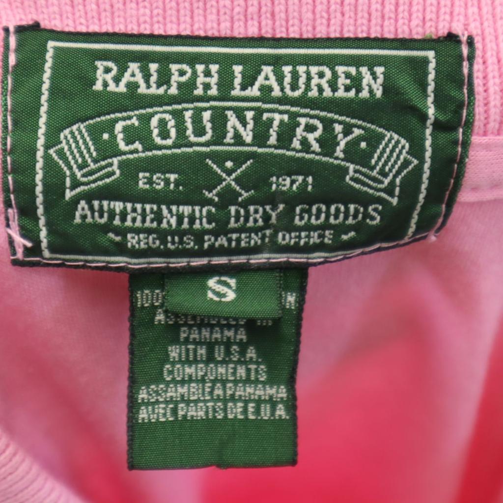 RALPH LAUREN COUNTRY 80s 90s Polo Country Short Sleeve Polo Shirt S Pink Men's Used