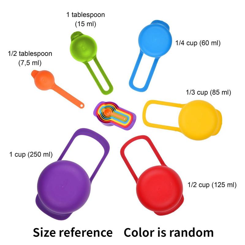 1set Key set with scale Plastic measuring cup baking utensils Measuring coffee milk tea measuring spoon Kitchen supplies