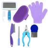 Small Pet Grooming Set with Pin Brush Glove and Comb for Rabbits Hamsters and Regular Coat Brushing with Nail Care for Daily Use