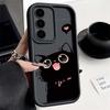 Cute Black Cat Print Casing For Motorola Moto Edge 50 Neo Ultra 70 60 50 Fusion G56 G86 E14 G75 G85 G54 G34 G84 Cover Matte