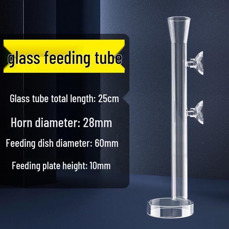 High-Transparency Glass Fish Feeder Tube: Precise Feeding for Shrimp & Small Fish, Prevents Food Scattering.