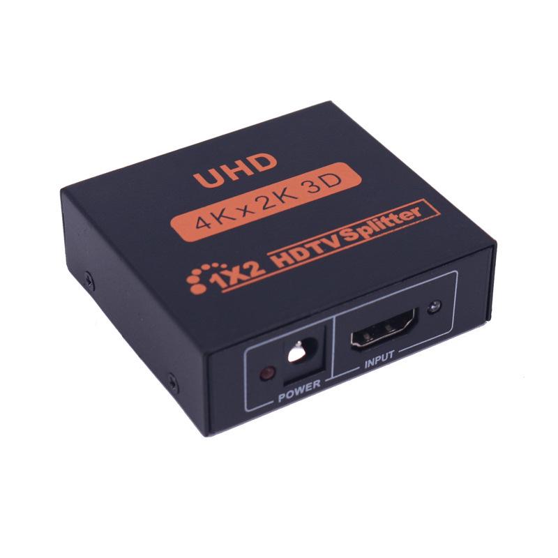 4K HDMI Splitter: 1 Input, 2 Output - High-Definition One-to-Two Screen Switcher