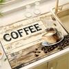 1Pcs Rubber Drying Mat With Coffee Themed Absorbent Non For Coffee Shop Restaurant Kitchen Carpet Tableware Durable Diatom Mud