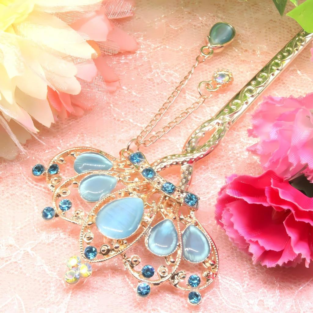 Miaomyao Unique pour Cheveux Japonais et Métal Style Antique Or Rose Cheveux Épingle à Cheveux Miaomyao, Épingle à Cheveux, Vêtements, Tomesode, Kimono, Yukata, Ornement,