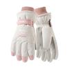 Ski Gloves In Winter Cute Women Plus Velvet Thickened Warm Full Palm Touch Screen In Winter Riding Electric Bikes Against Wind and Cold