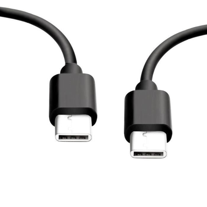 Câble USB-C - PHONILLICO - 1m - Compatible Samsung Galaxy TAB S8/S7 - Lot de 2 - Noir