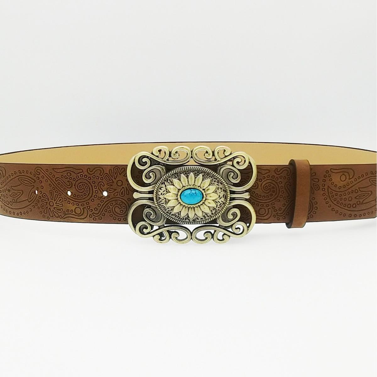 

Богемный цветочный принт Унисекс ремень Ковбойский животный коровий узор Винтажный ремень 103cm long (M size)