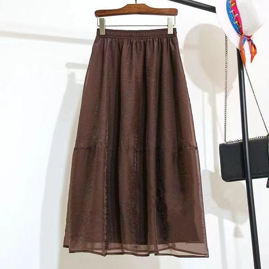 New Fairy Half-Skirt Summer High Waist Misty Cloud Chiffon Patchwork Cute Age-Reducing Half-Skirt
