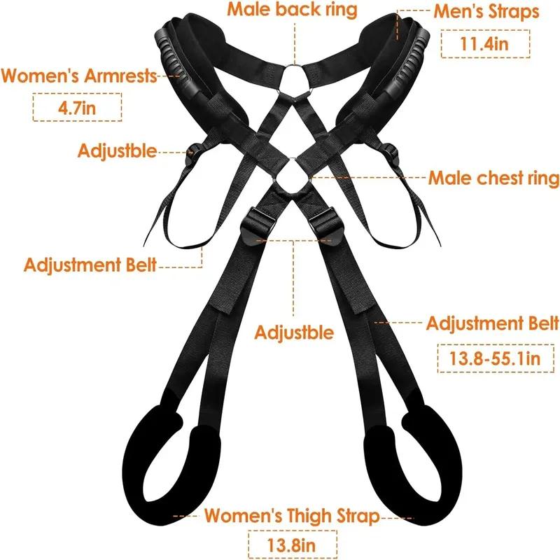 BDSM Sex Swing Set with Bondage Love Slings for Couples Adjustable Strap Adult Sex Toy Soft Plush Padding Mat Sex Restraints Toy