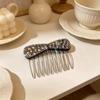 Rhinestone Bow Bangs Upside Down Comb Hairpin Female New Exquisite Flash Diamond Disc Hair Comb Premium Sense Broken Hair Card