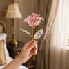 Exquisite Translucent Flower Colorful Rainbow Artificial Rose Flower, Faux Crystal Forever Preserved Transparent Pink Petals Eternal Gifts for Grandma