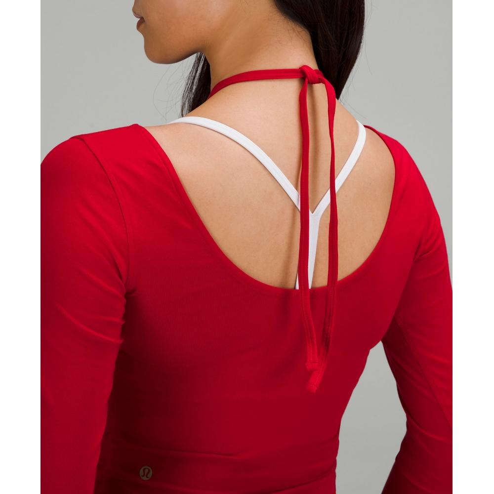 Lululemon Lunar New Year Halter Neck Long Sleeve Shirt Dark Red