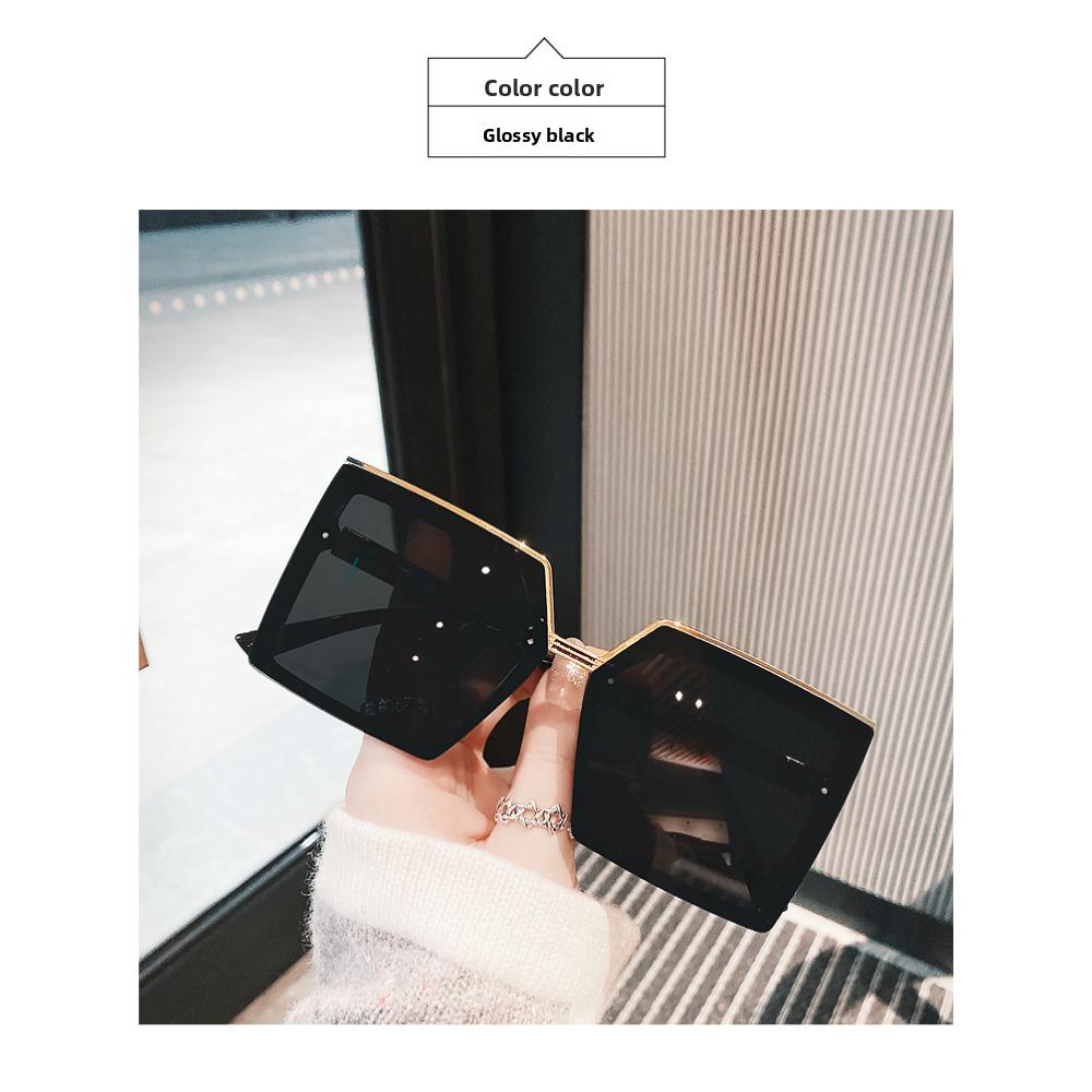 2025 Nouă Modă Ochelari de Soare cu Ramă Mare și Lentilă Plată cu Protecție UV pentru Bărbați Ediție Coreeană Street Shooting Ochelari de Soare Personalizați Femei Tendință