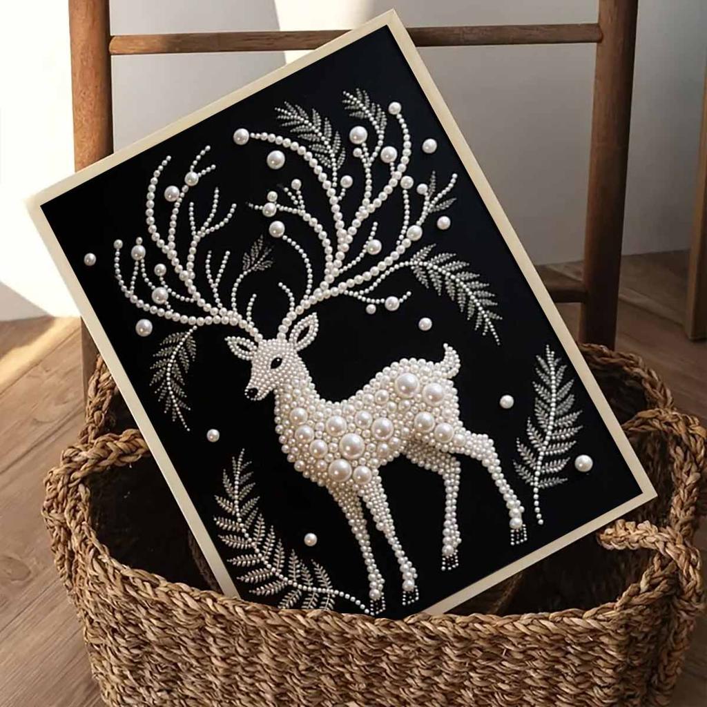 DIY Little Deer Pearl Art Painting for Home Wall Decor Pearl Gem Paintings Picture Arts Craft  for Adults/Beginners Gift Idea Home Decor Without Frame