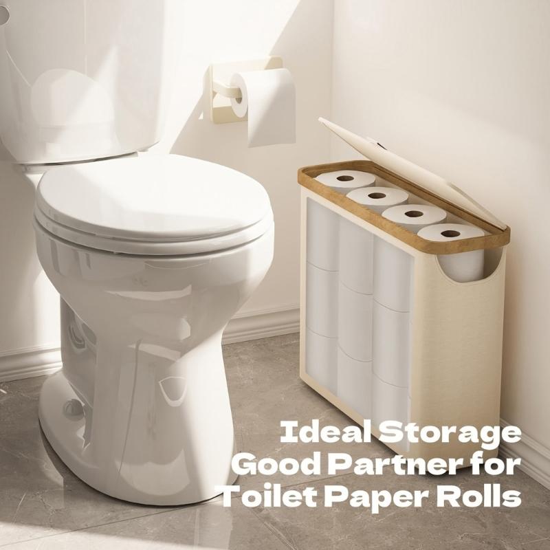 Oxford Cloth Toilet Paper Dispenser Box For Small Spaces Space Saving Bathroom Tissue Holder With Lid