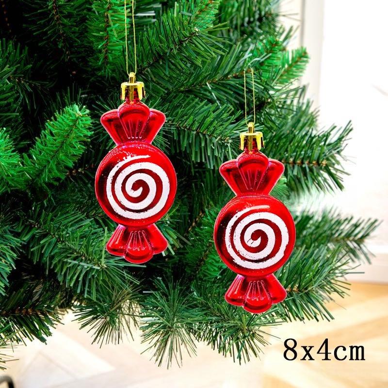 Weihnachtsbonbon-Dekorationen Hängende Bonbon-Ornamente mit Schnur zur Weihnachtsdekoration Weihnachtsbaumschmuck