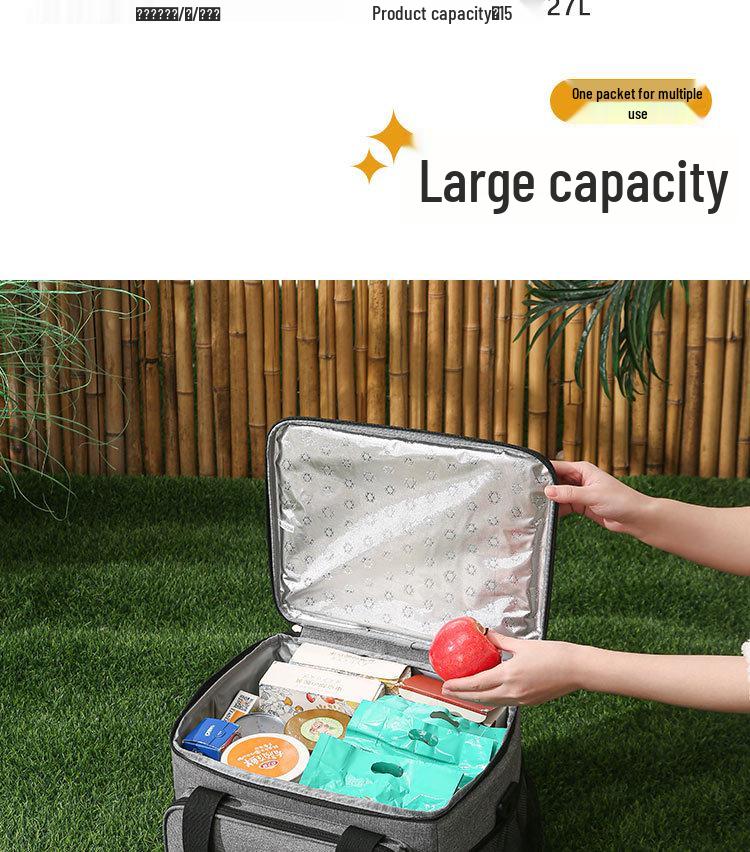 New Large Capacity Insulated Picnic Cooler Bag for Outdoor Use