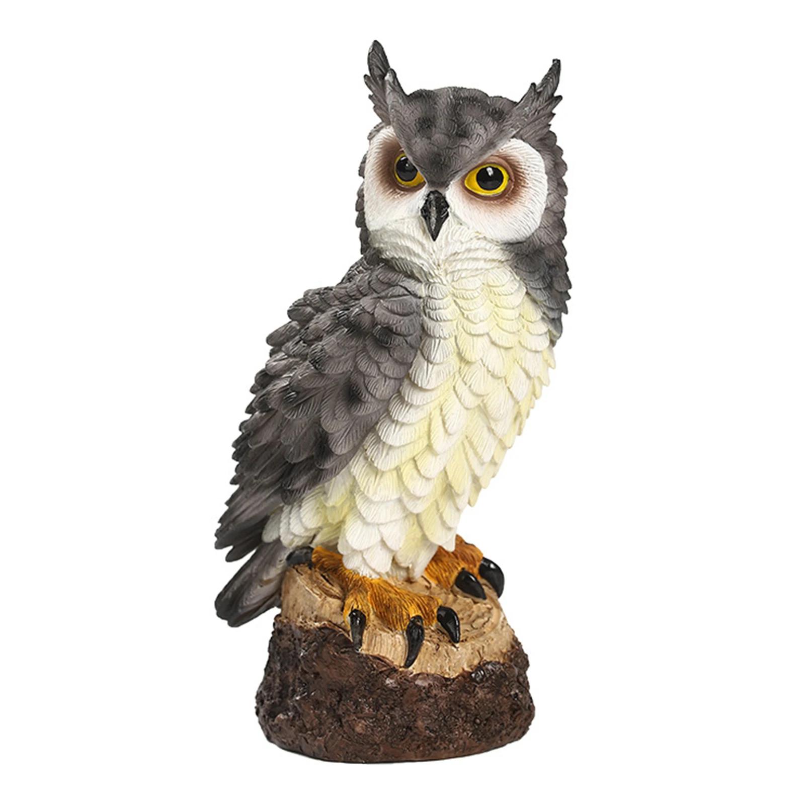 

Resin Owl Statue Fake Owl Outdoor Sculpture Garden Decor Bird Garden Sculpture Home Decor Owl Ornament for Living Room Office
