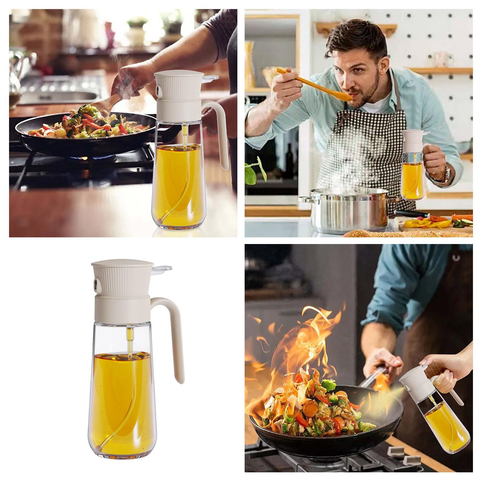 Oil Spray Bottle 250ml High Borosilicate Glass Cooking Oil Dispensers Olive Oil Sprayer Mister for Air Fryer Salad Kitchen Tool чёрный