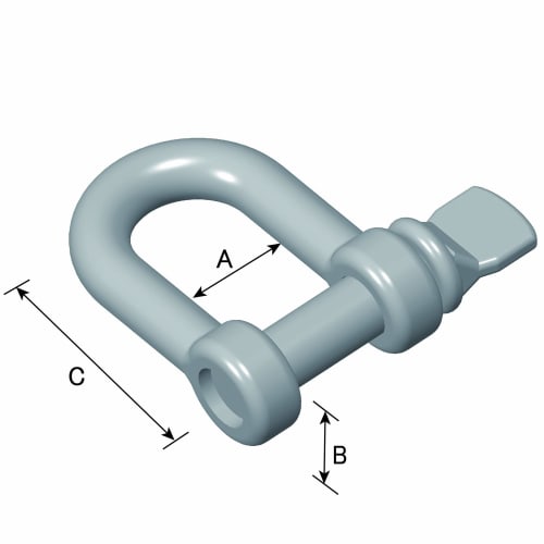 DAIDOHANT Unicro Shackle, 12mm (A)25 X (B)23.5 X (C)47mm, Iron (1 Piece) 10101842