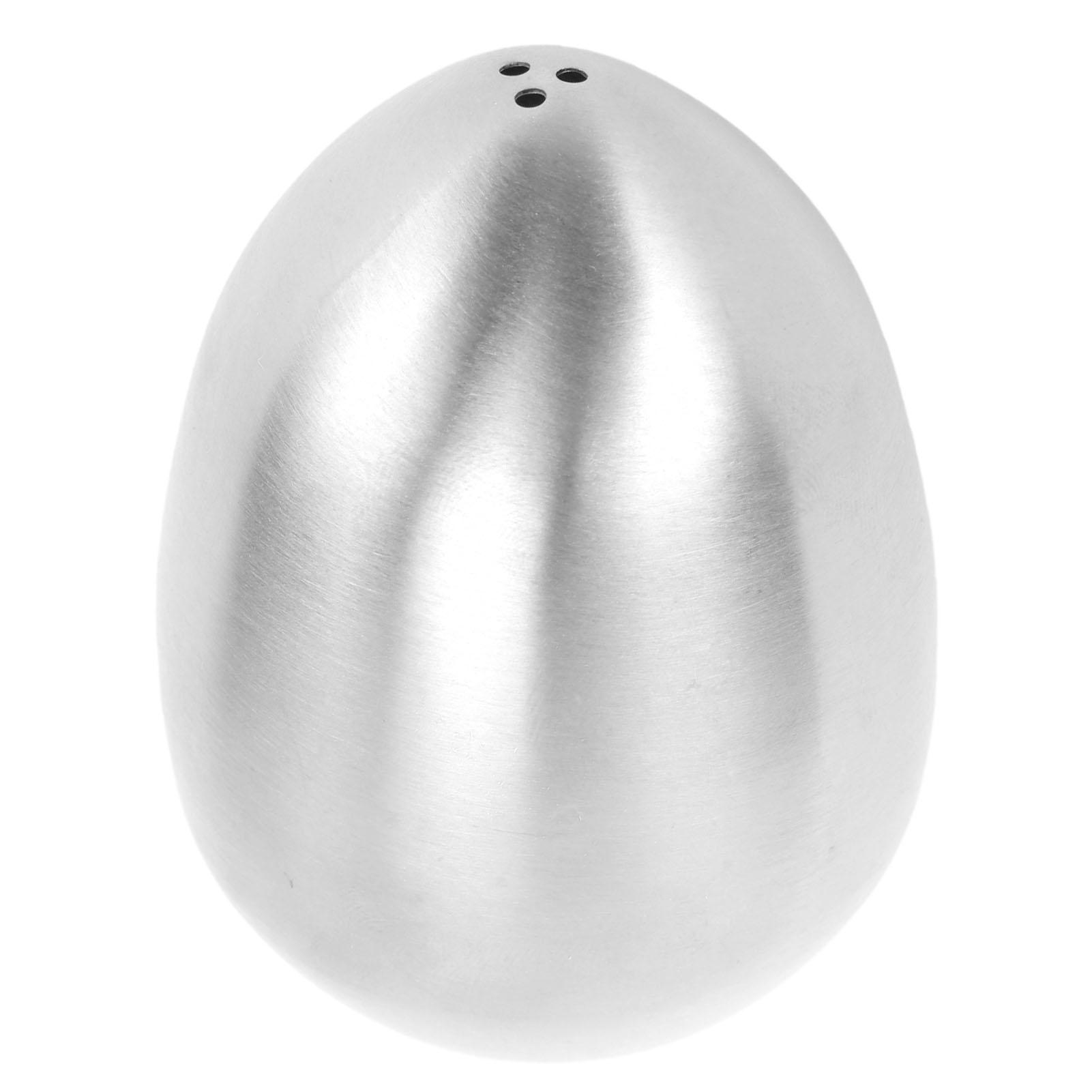 

Egg Shaped Spice Jar Multipurpose 3 Holes Leakage Proof Stainless Steel Salt Pepper Dispenser for Kitchen Silver серебряный