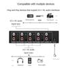 Splitter Audio 1 in 4 Uscite L/R Aux Splitter Audio Stereo 1X4 Distributore Audio per PC DVD Altoparlante Splitte, Spina USA