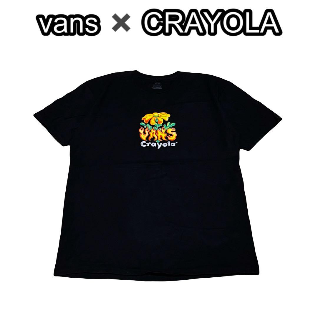 

[USED] Vans CRAYULA Collaboration Crayon T-Shirt in Fire and Floral Print, Black