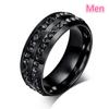 His and Hers Couple Rings Black Gold Color Womens Purple Zircon Wedding Ring Titanium Steel Mens Ring Wedding Band Jewelry Gifts