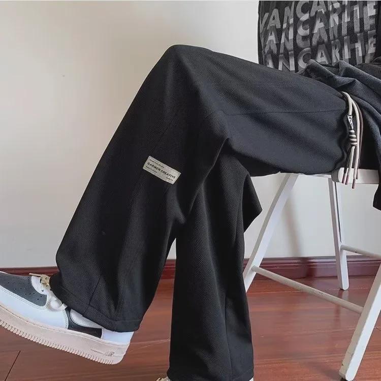 Herren Frühling/Sommer Locker sitzende leichte Sweatpants - Weitbeinige Freizeithose