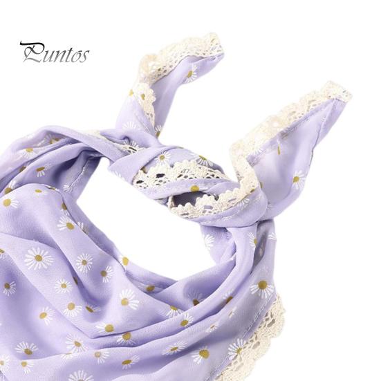 Kopftuch im Dreiecksstil mit Spitzenbesatz, Blumendruck, Damen-Stirnband, Damen-Make-up, Fotografie, Haar-Accessoires