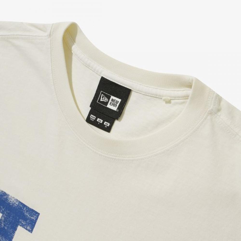 New Era Mlb La Dodgers Big Logo PigmenT T shirT Cream 15147557