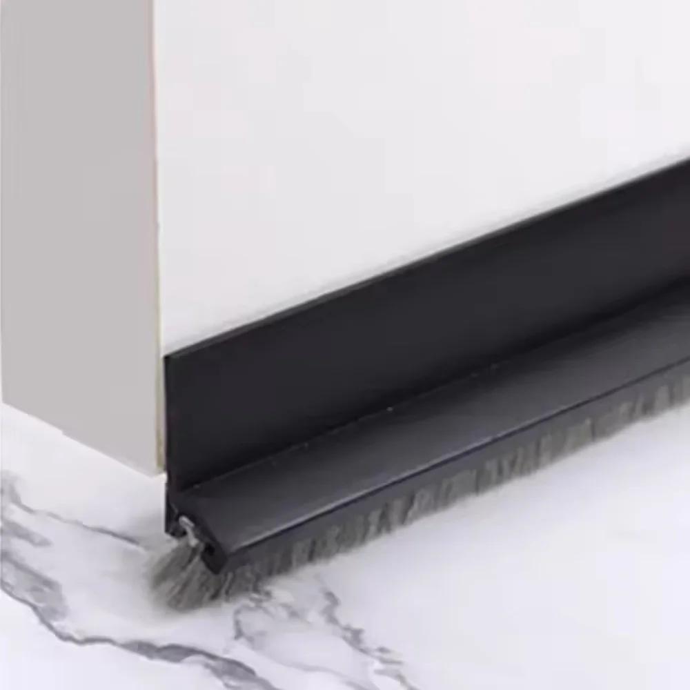 

Door Sealing Strip Self-adhesive Door Bottom Gap Filling Sealing Strips Insect Proof Brush Strip Windproof Soundproof Door Tape 1M чёрный