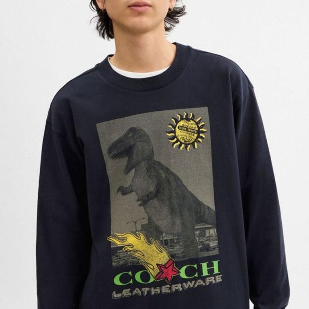 COACH SS25 T Shirt Unisex Marine Blue CZ074-B5H