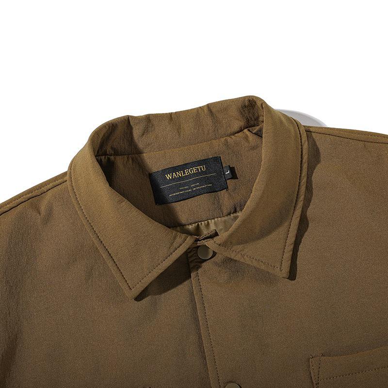WANLEGETU Men's Retro Workwear Lapel Jacket - Loose, Versatile, Casual, J29