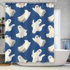 Tuniu Cute Ghost Printed Bathroom Shower Curtain Waterproof Fabric Home Decor