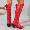 Tassel Long Thigh Boots Women No Knee Autumn Winter High Knight Boots Block Heel