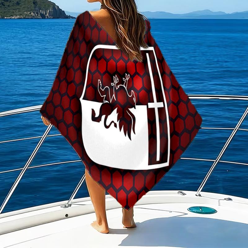 Shield With Griffin Cross Beach Towel - Soft, Absorbent Microfiber, Lightweight, Ideal for The Beach, Parties, Travel, Camping fan gifts