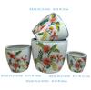 Blue and White Porcelain Chinese Ceramic Flower Pots - 4-Piece Set for Indoor and Outdoor Plants
