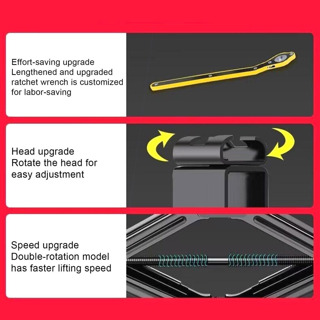 Scissor Jack 2-Ton Motorcycle Lifting Kit Portable Vehicle Lift Jack With Lug Wrench For Garage Roadside Tire Change Vehicle